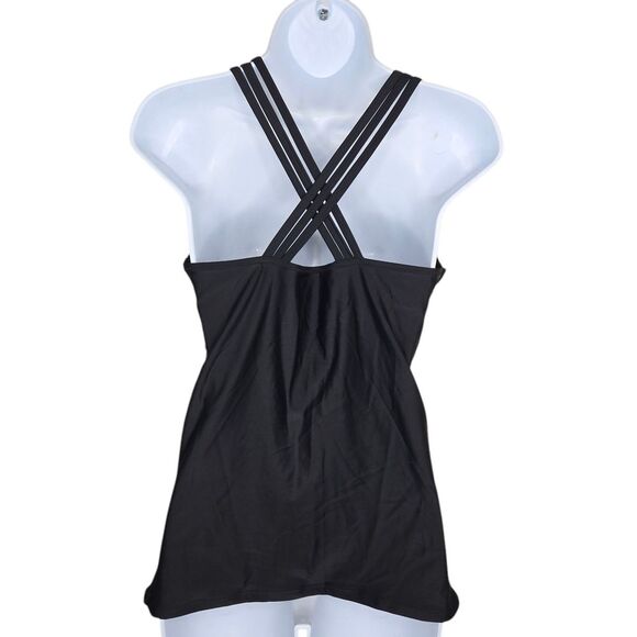 Beachsissi Nwt Black Lace Insert Tankini Bikini Top Size Large - Picture 2 of 6